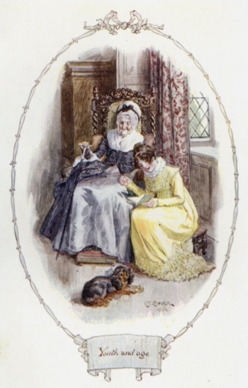 Jeunesse et vieillesse (lithographie en couleur) - Charles Edmund Brock