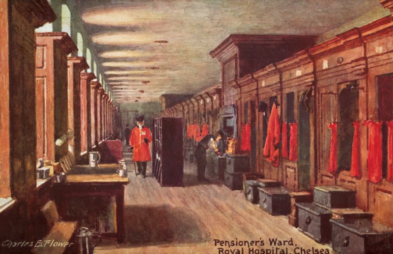 Salle des pensionnaires, Hôpital Royal, Chelsea - Charles Edwin Flower