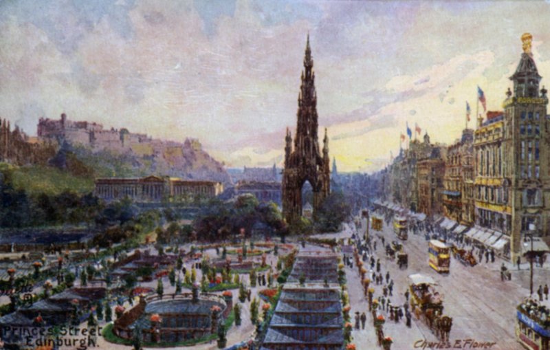 Princes Street, Édimbourg, Écosse - Charles Edwin Flower