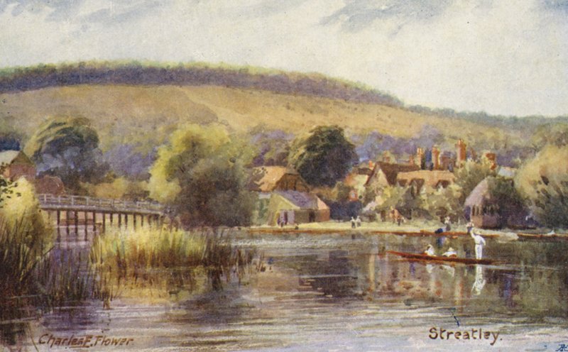 Rivière Thames : Streatley (lithographie en couleur) - Charles Edwin Flower