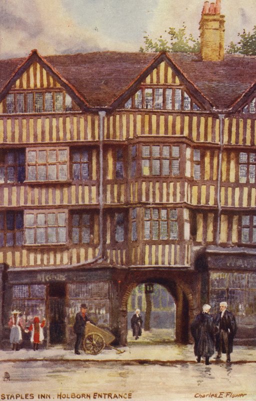 Staples Inn, entrée de Holborn, Londres - Charles Edwin Flower