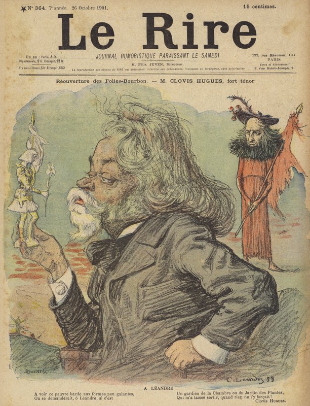 Clovis Hugues, Illustration pour Le Rire - Charles Leandre