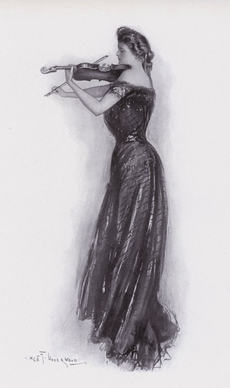 Femme jouant du violon - Clarence F. Underwood