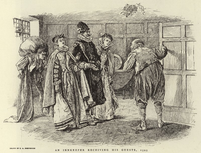 Un aubergiste recevant ses invités, 1595 - Claude Shepperson