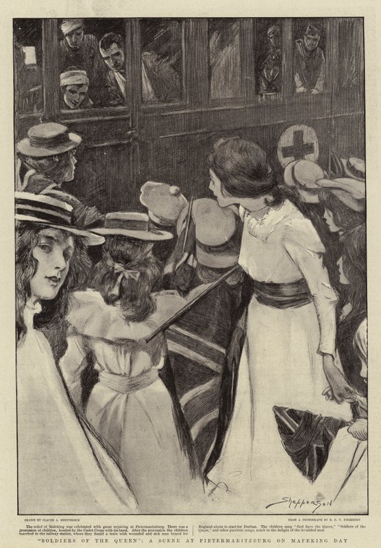 Soldats de la Reine, une scène à Pietermaritzburg le jour de Mafeking - Claude Shepperson