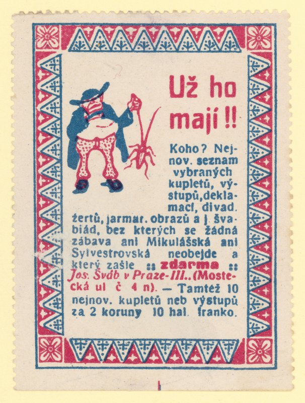 Homme tenant un insecte - Czech School