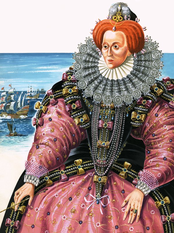 Reine Elizabeth I (gouache sur papier) - Dan Escott