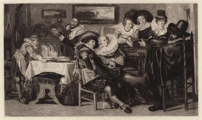 Le Repas (gravure) - Dirck Hals