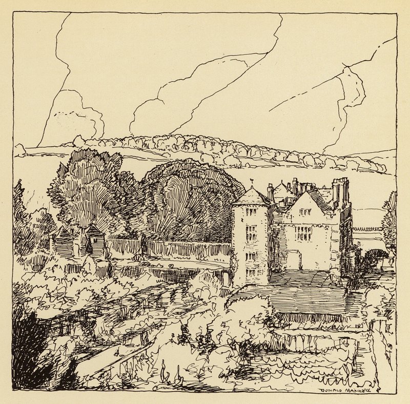 Manoir de Cranborne (lithographie) - Donald (after) Maxwell