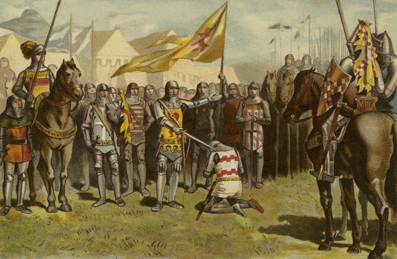 Un soldat adoubé, XIVe siècle - Dutch School