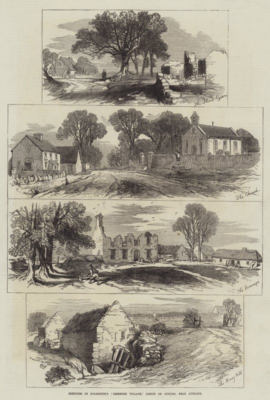 Croquis du Village Déserté de Goldsmith, Lishoy ou Auburn, près d
