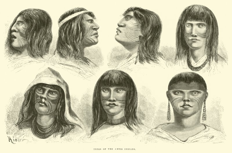 Types des Indiens Antis - Edouard Riou