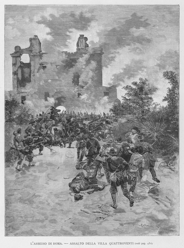 Le siège de Rome (gravure) - Edouardo Matania
