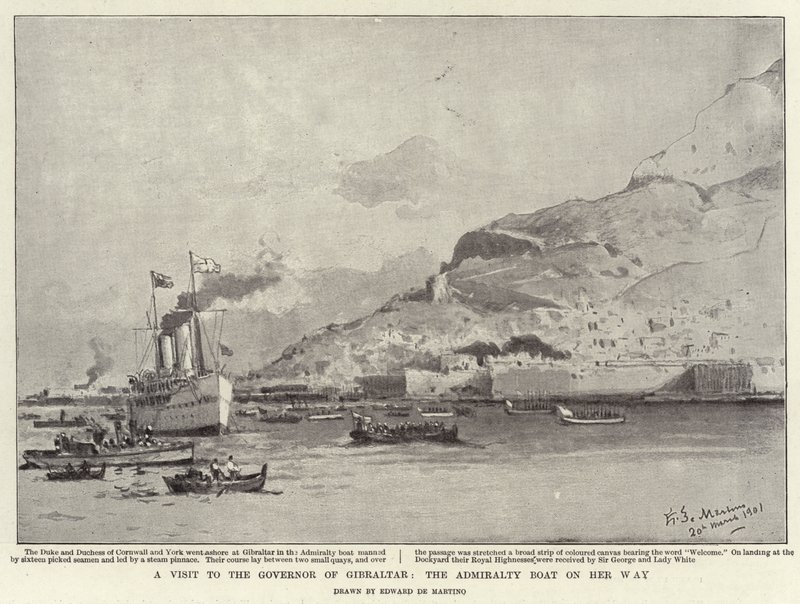 Visite au gouverneur de Gibraltar, le bateau de l