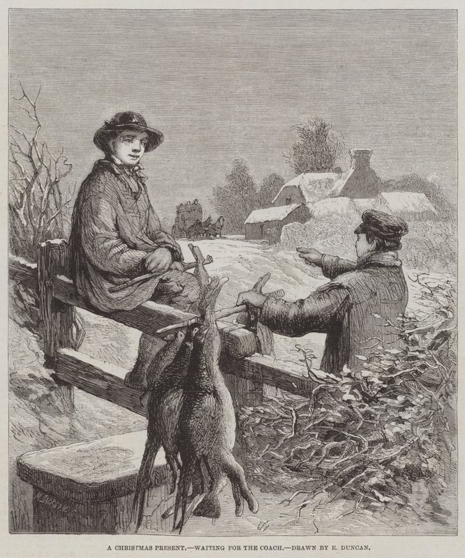 Un cadeau de Noël, en attendant le carrosse - Edward Duncan