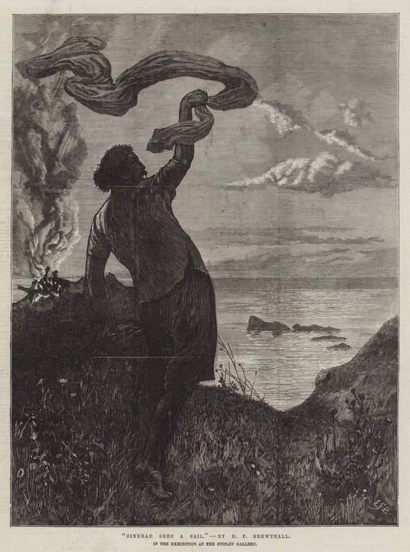 Sindbad voit une voile, dans l