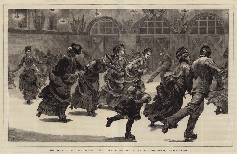 Croquis de Londres, la patinoire au Prince