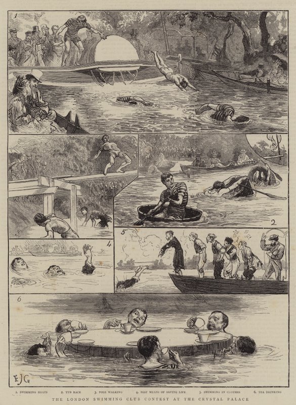 Le concours du London Swimming Club au Crystal Palace - Edward John Gregory
