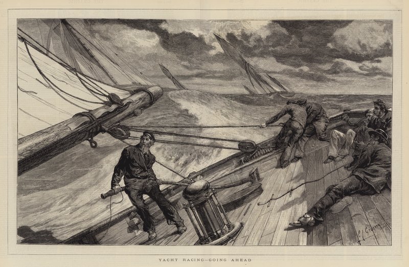 Course de yachts, en avant - Edward John Gregory