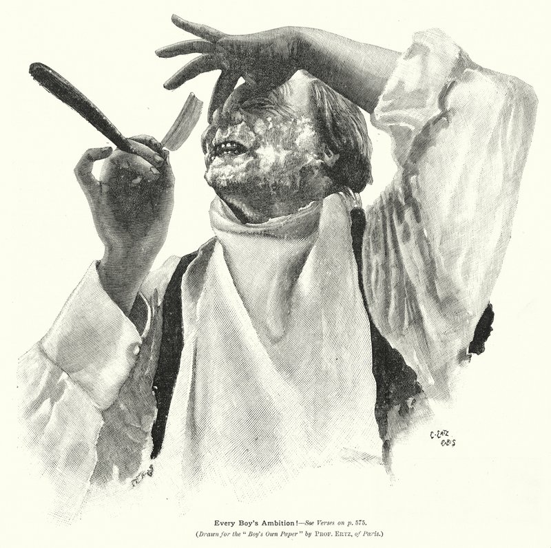 Homme se rasant (litho) - Edward Ertz