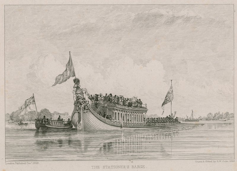 La barge du papetier, rivière Thames, Londres - Edward William Cooke