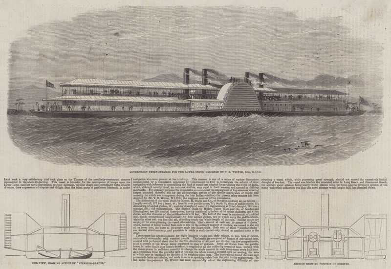 Vapeur de troupe gouvernementale pour le Bas-Indus - Edwin Weedon