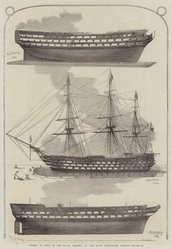 Modèles de navires dans la galerie navale du musée de South Kensington - Edwin Weedon
