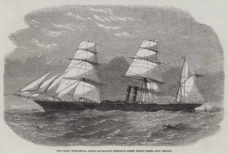 Le navire à vapeur à vis John Bright de la China Mercantile Steam Navigation Company - Edwin Weedon