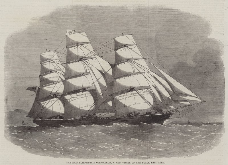 Le clipper en fer Cornwallis, un nouveau navire de la Black Ball Line - Edwin Weedon
