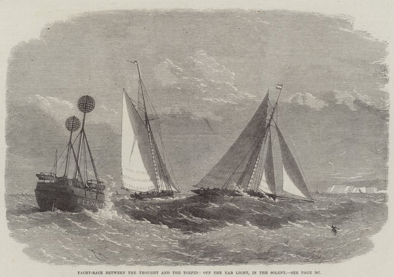 Course de yachts entre le Thought et le Torpid, au large du Nab Light, dans le Solent - Edwin Weedon