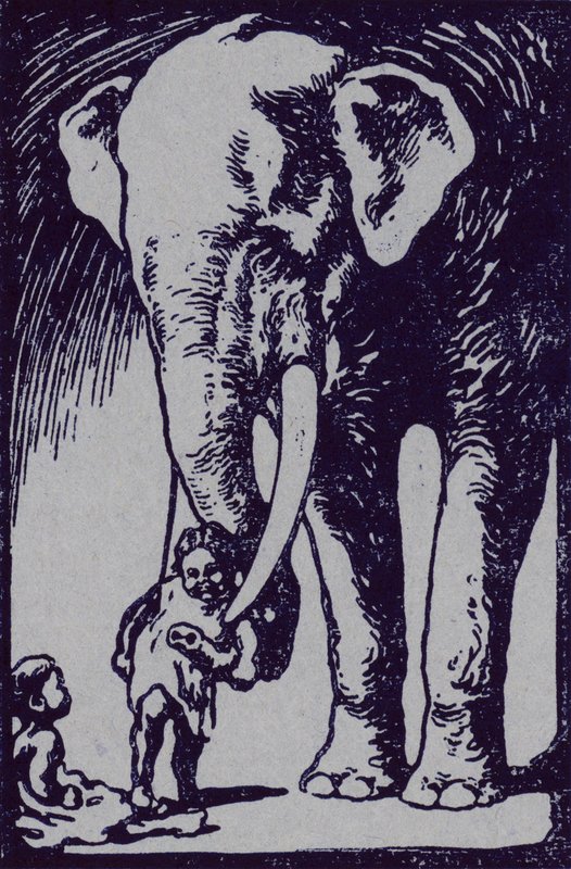 Éléphant et enfant - Edwin Noble