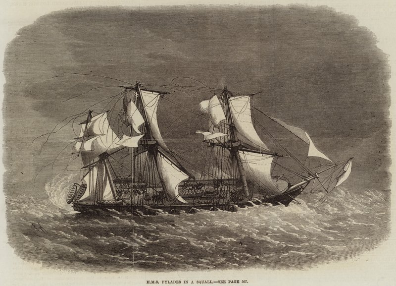 HMS Pylades dans une rafale - Edwin Weedon