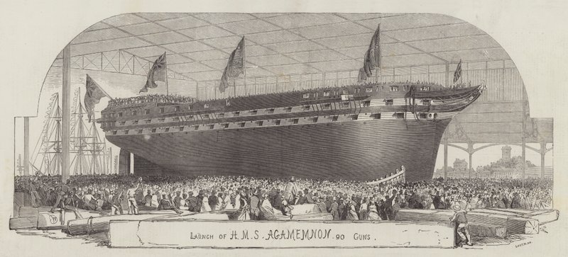 Lancement du HMS Agamemnon, 90 canons - Edwin Weedon
