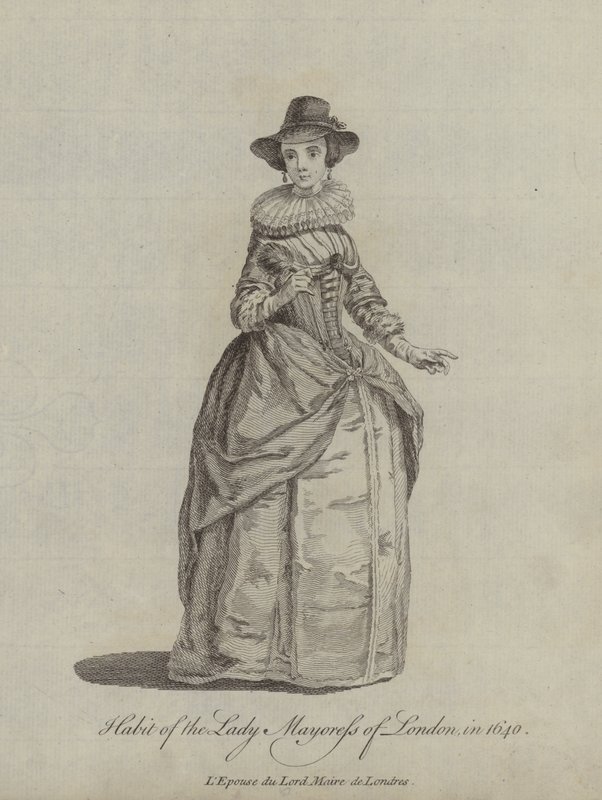 Habit de la Lady Mayoress de Londres en 1640 - English School