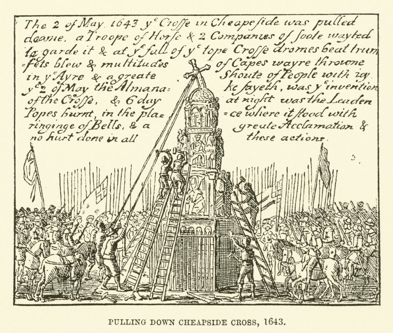 Démolition de la croix de Cheapside, 1643 - English School