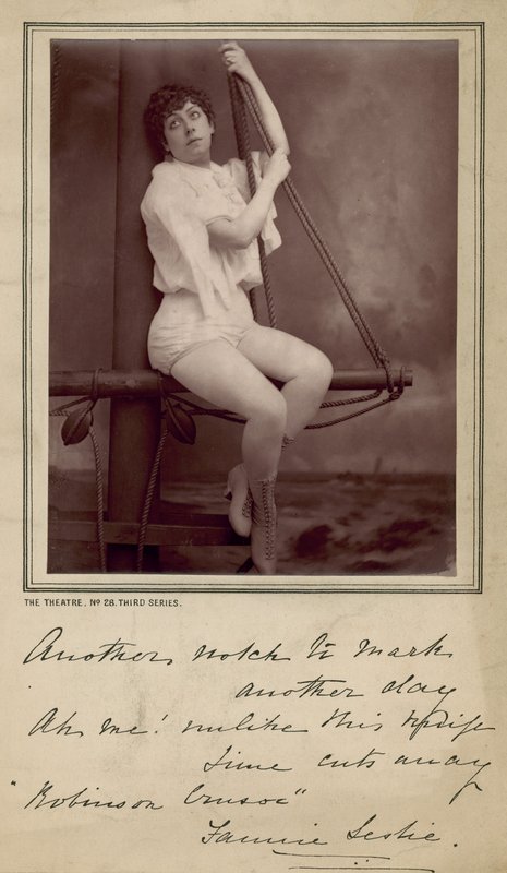 Fannie Leslie, actrice, photographie et message signé - English Photographer