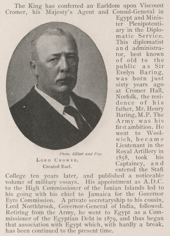 Lord Cromer, créé comte - English Photographer