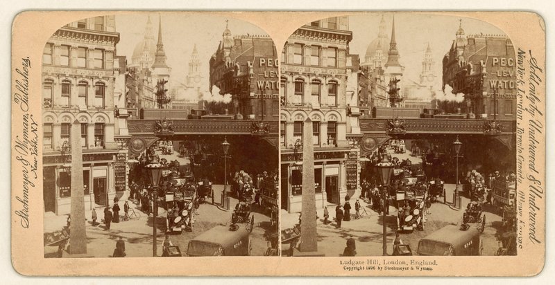 Ludgate Hill, vue stéréoscopique - English Photographer