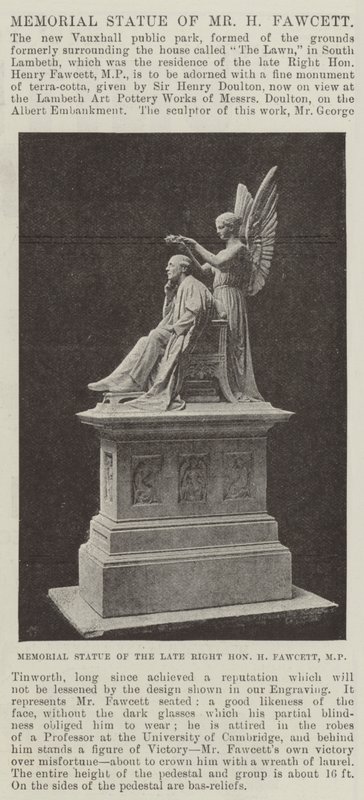 Statue commémorative de M. H Fawcett - English Photographer