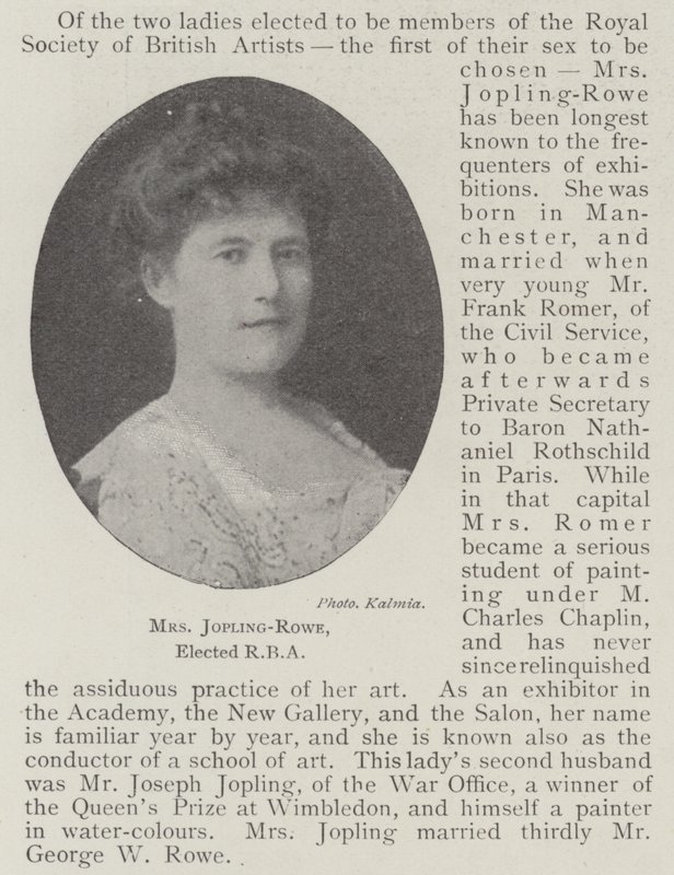 Mme Jopling-Rowe, élue RBA - English Photographer