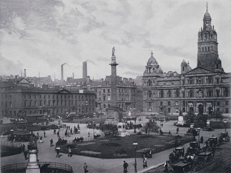 Écosse : Glasgow, George Square (photo n/b) - English Photographer