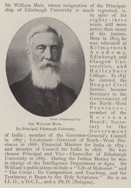 Sir William Muir, ancien principal de l