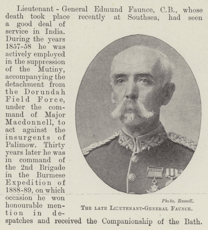 Feu le lieutenant-général Faunce - English Photographer
