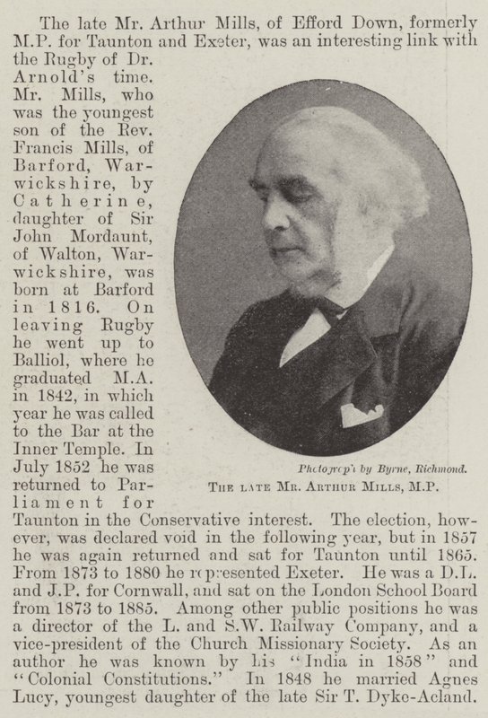 Feu M. Arthur Mills, MP - English Photographer