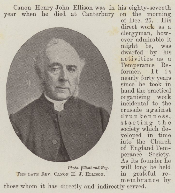 Feu le révérend chanoine H. J. Ellison - English Photographer