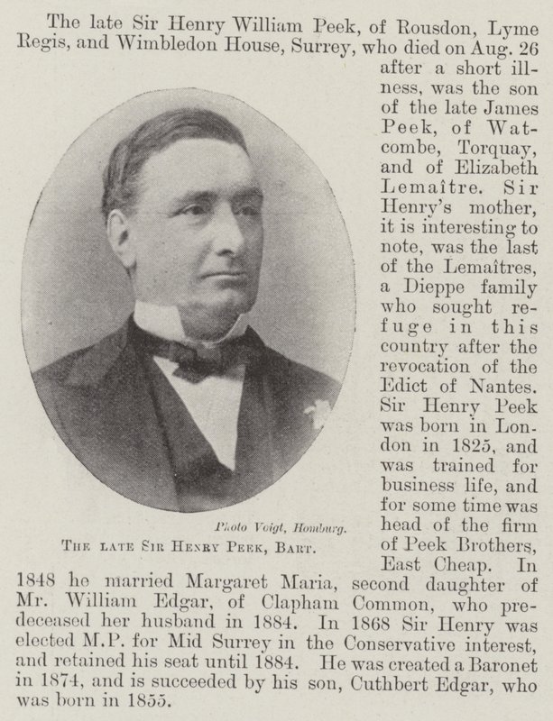 Feu Sir Henry Peek, baronnet - English Photographer
