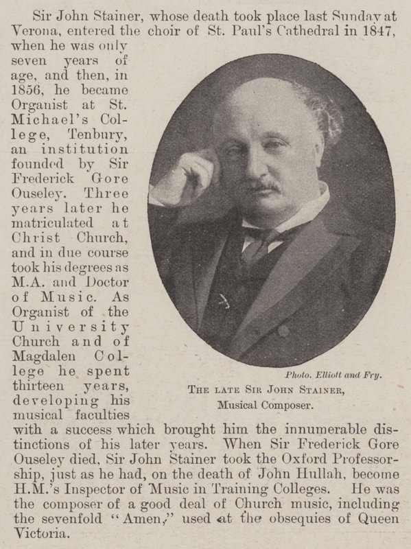 Feu Sir John Stainer, compositeur de musique - English Photographer