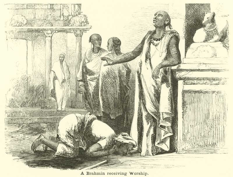Un brahmane recevant une adoration - English School