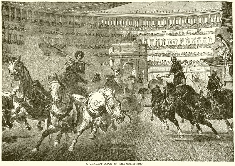Course de chars dans le Colisée - English School