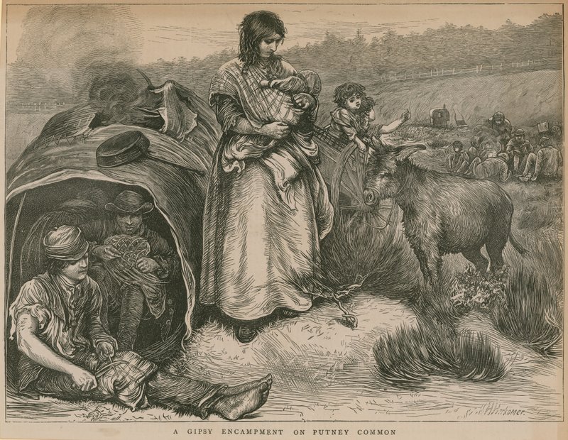 Un campement de gitans sur Putney Common - English School
